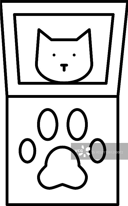 爪子伙伴爪印套件线性图标图片素材