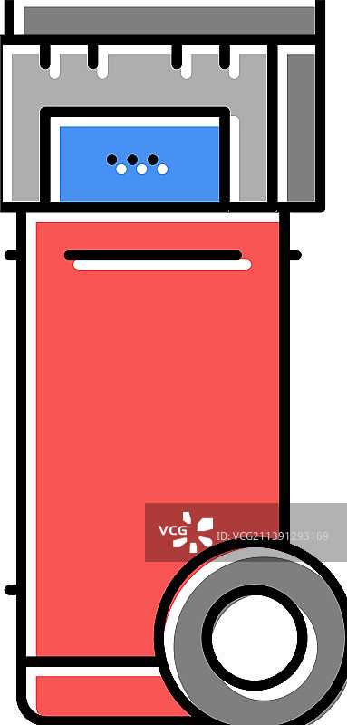 移动空气压缩机彩色图标图片素材