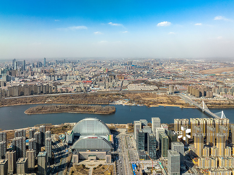 航拍沈阳东北国际医院全景图图片素材
