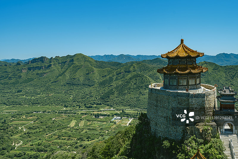 丫髻山上眺望图片素材