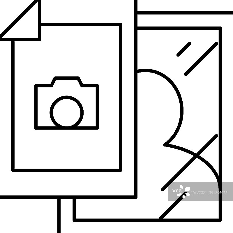 相纸和相框线条图标图片素材
