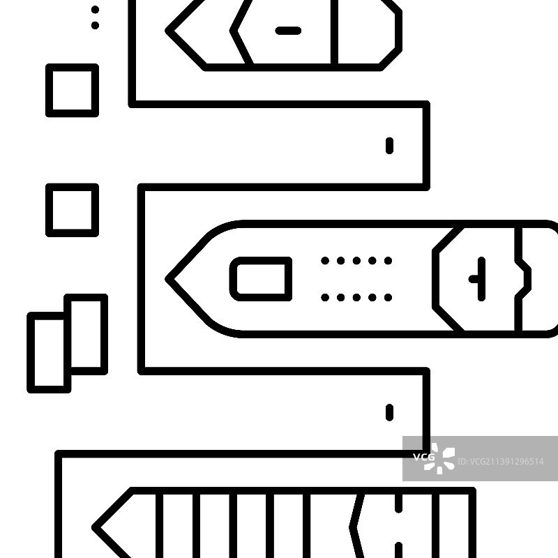 港口码头线形图标图片素材
