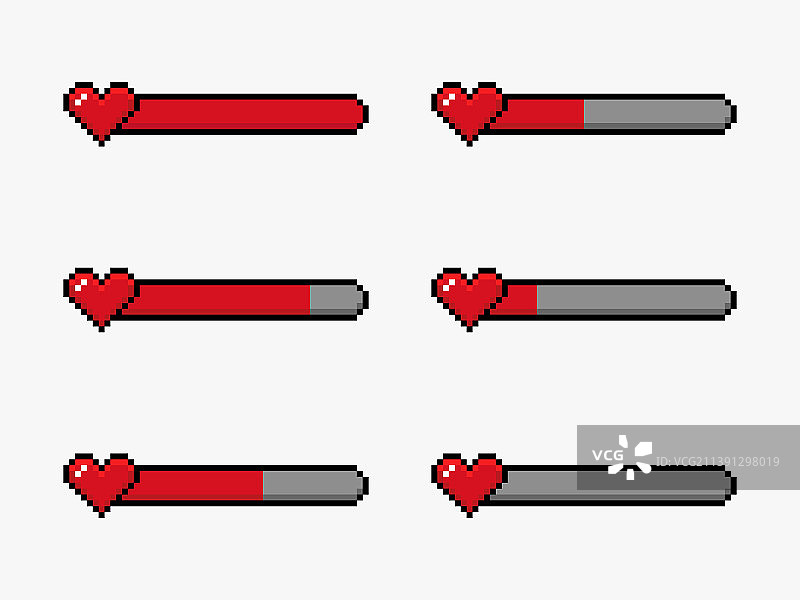 像素游戏生命条元素图片素材