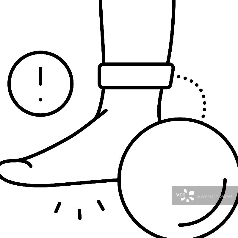 腿部沉重感扁平足线条图标图片素材