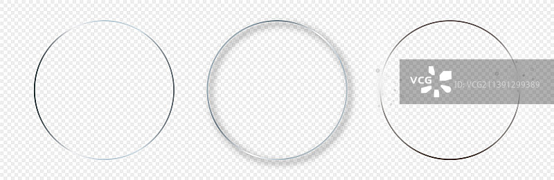 银色发光圆形框架图片素材