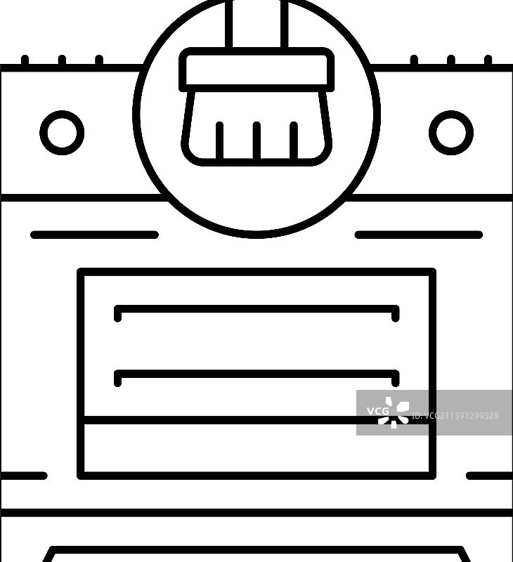 燃气灶清洁线条图标图片素材