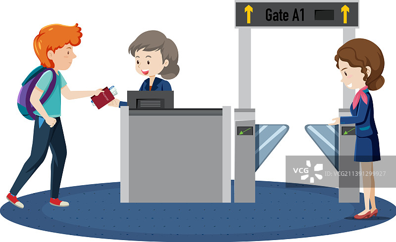 旅客走向登机口图片素材
