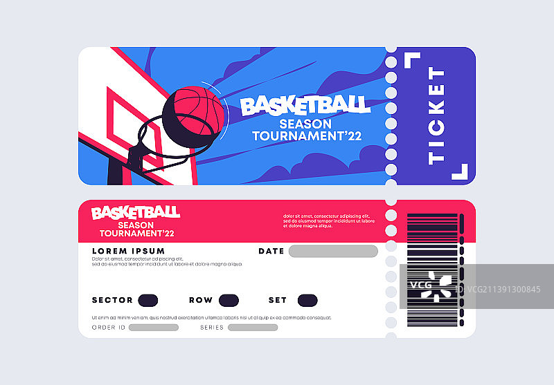 篮球比赛入场券图片素材