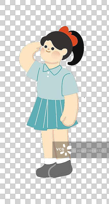 学生敬礼插画元素图片素材