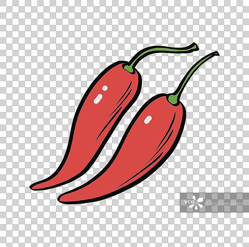 辣椒蔬菜插画元素图片素材