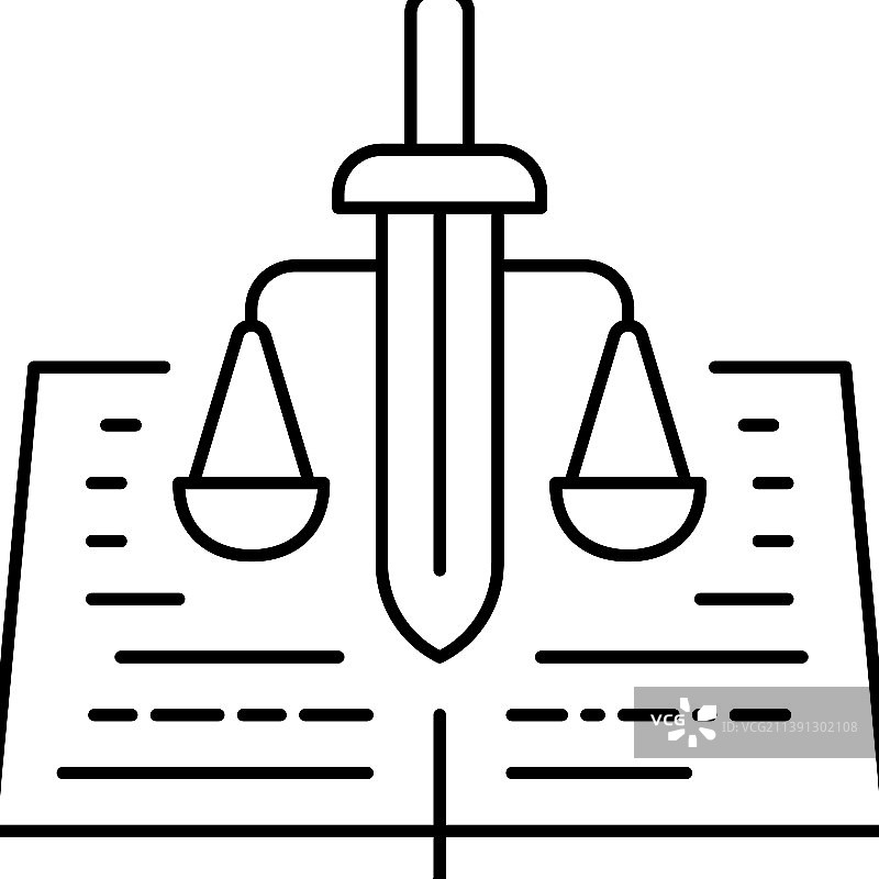 宪法法律线性图标图片素材
