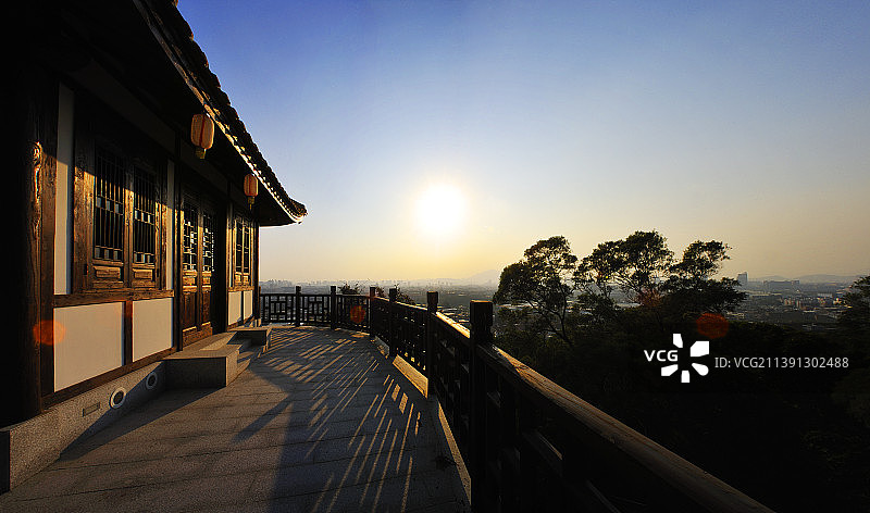 国家公园山古迹清源山日落图片素材