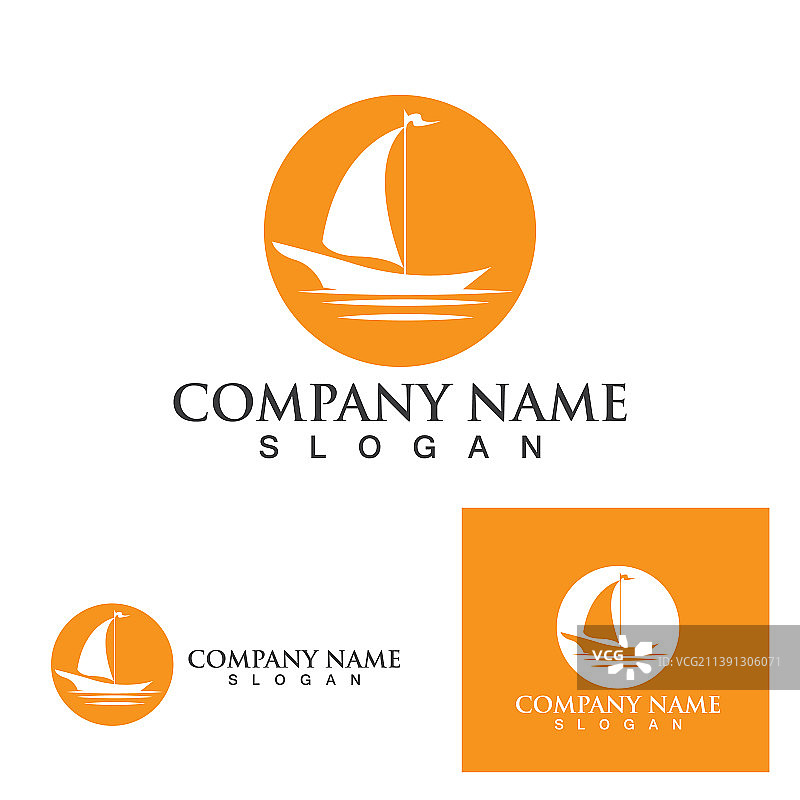 三角帆船Logo设计传统图片素材