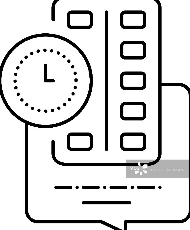 提醒吃药的家庭护理服务线性图标图片素材