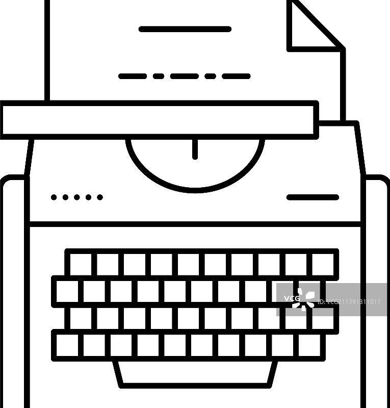 打字机设备线条图标图片素材