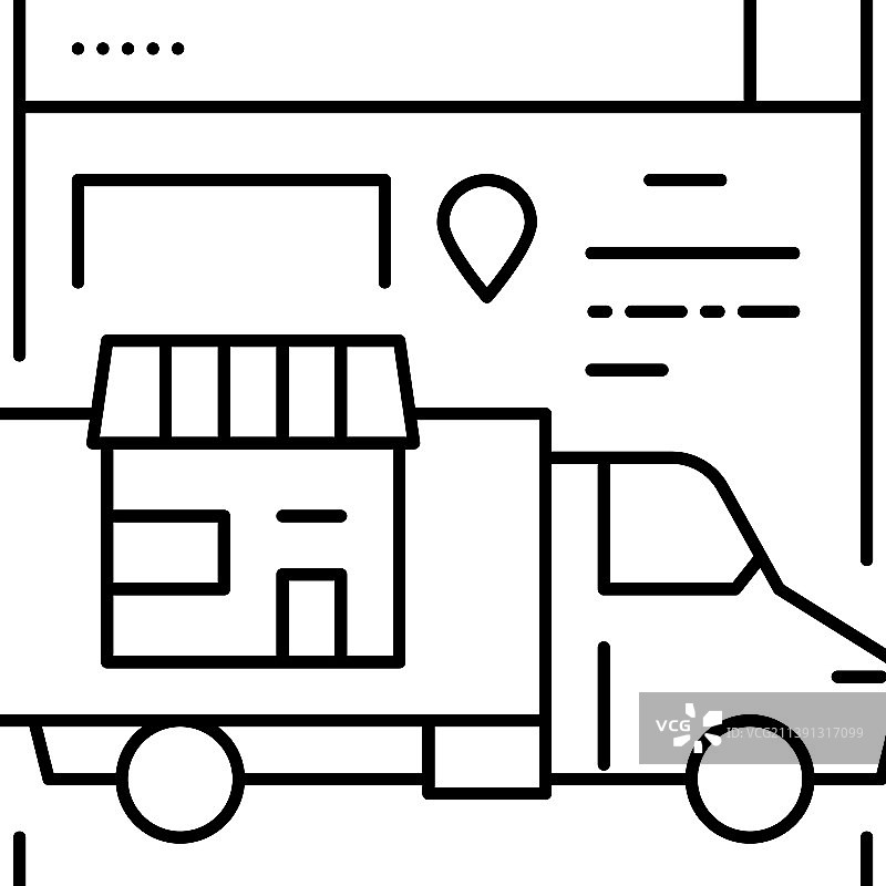 配送和交付服务线性图标图片素材