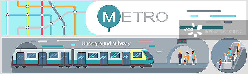 公共交通扁平化信息图地铁图图片素材