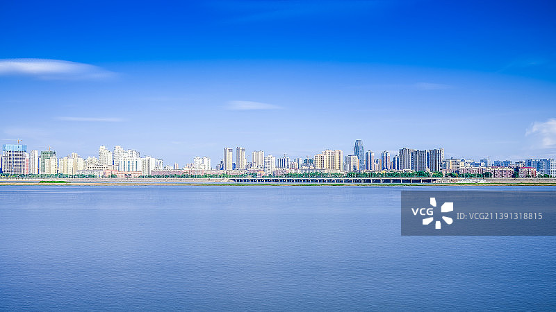 蓝色赣江图片素材