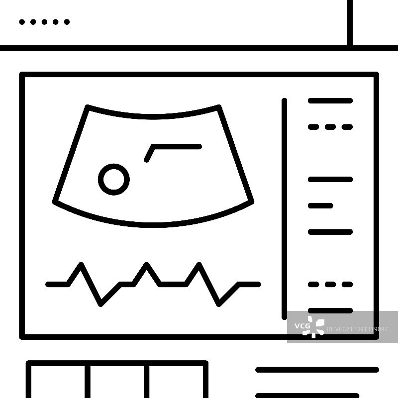 超声波放射学线条图标图片素材