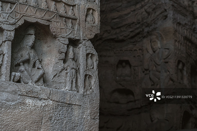 云冈石窟 昙曜五窟图片素材