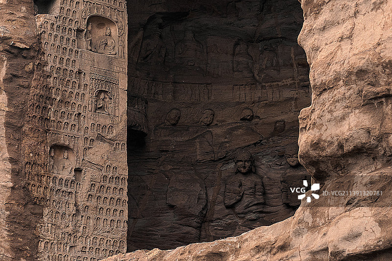 云冈石窟 昙曜五窟图片素材