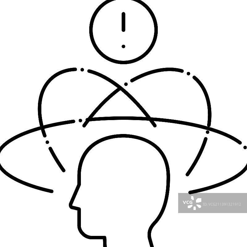 头晕疾病线条图标图片素材