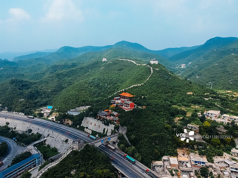 固关长城 青银高速 平定县 娘子关镇 航拍图片素材