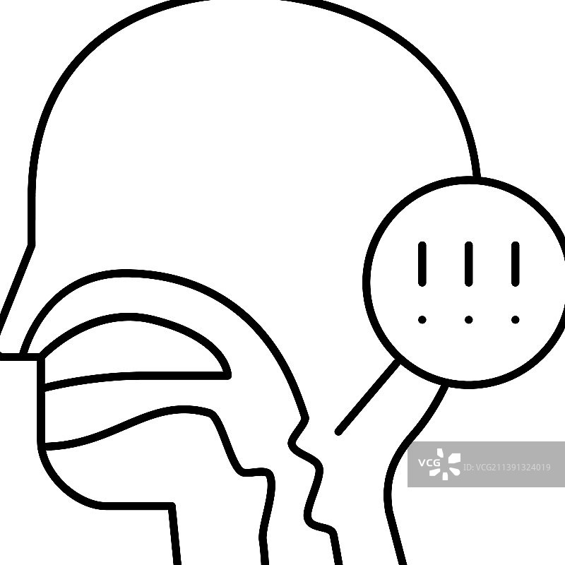 吞咽困难疾病线条图标图片素材