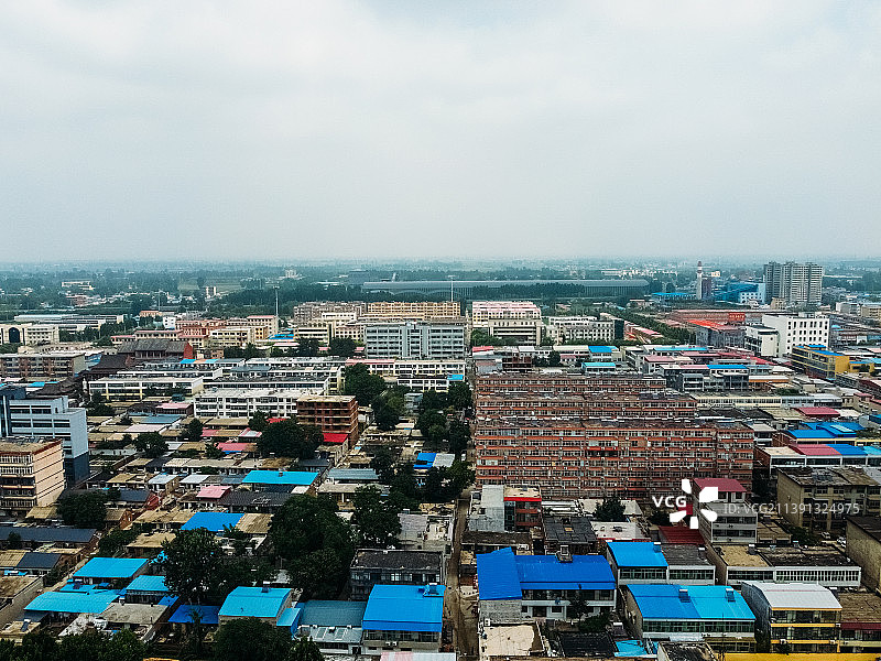 行唐县 玉城大街 城隍庙大殿 人民医院 玉龙公园 航拍图片素材