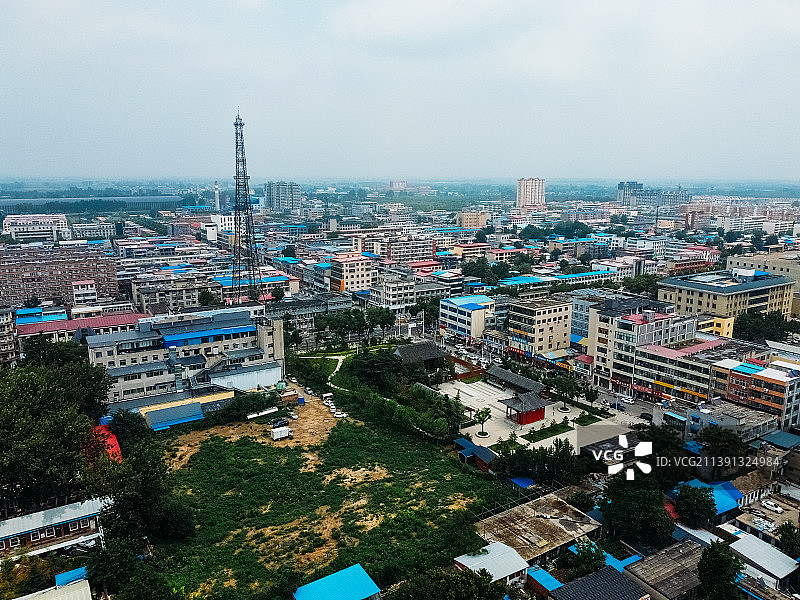 行唐县 玉城大街 城隍庙大殿 人民医院 玉龙公园 航拍图片素材