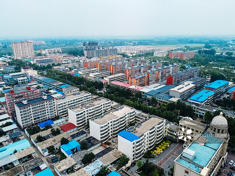 行唐县 玉城大街 城隍庙大殿 人民医院 玉龙公园 航拍图片素材