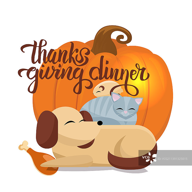 手绘感恩节晚餐排版海报图片素材