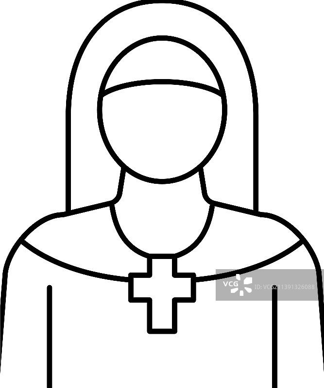 基督教修女线条图标图片素材