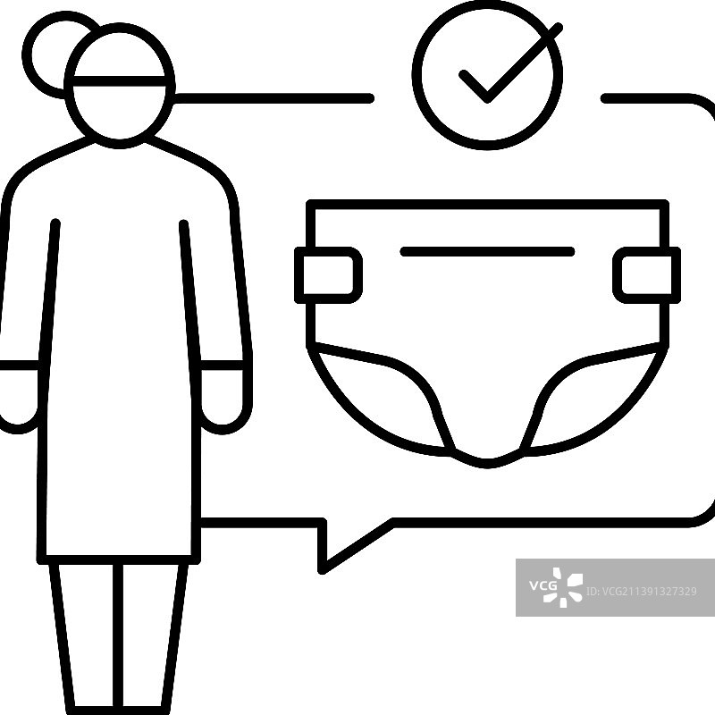 更换尿布线性图标图片素材