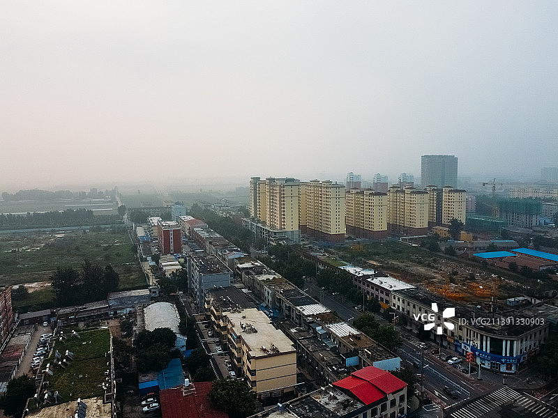 灵寿县 人民东路 县医院 航拍 城市图片素材