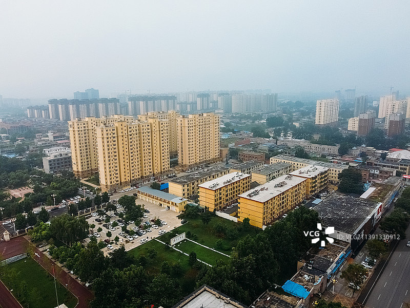 灵寿县 人民东路 县医院 航拍 城市图片素材