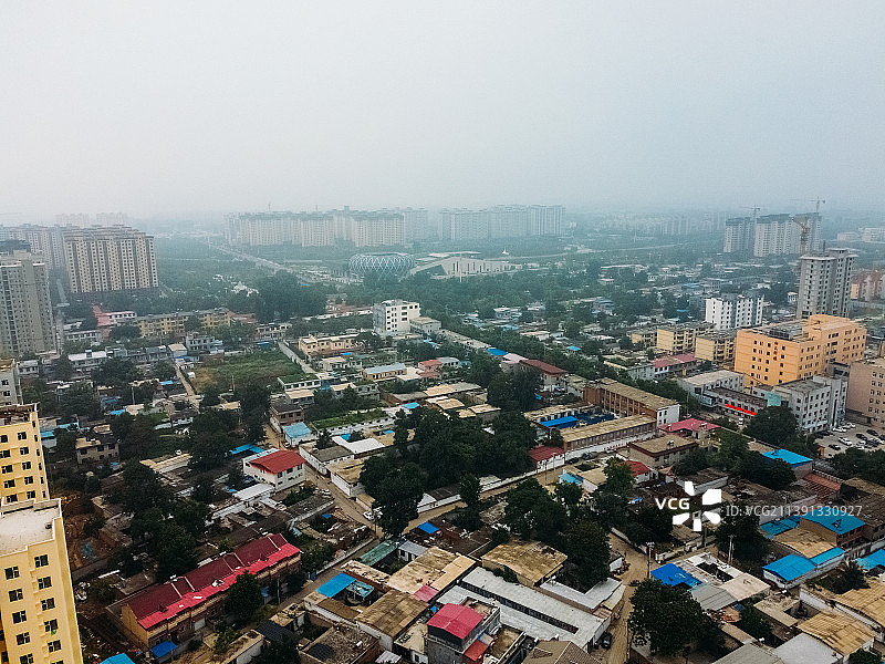 灵寿县 人民东路 县医院 航拍 城市图片素材