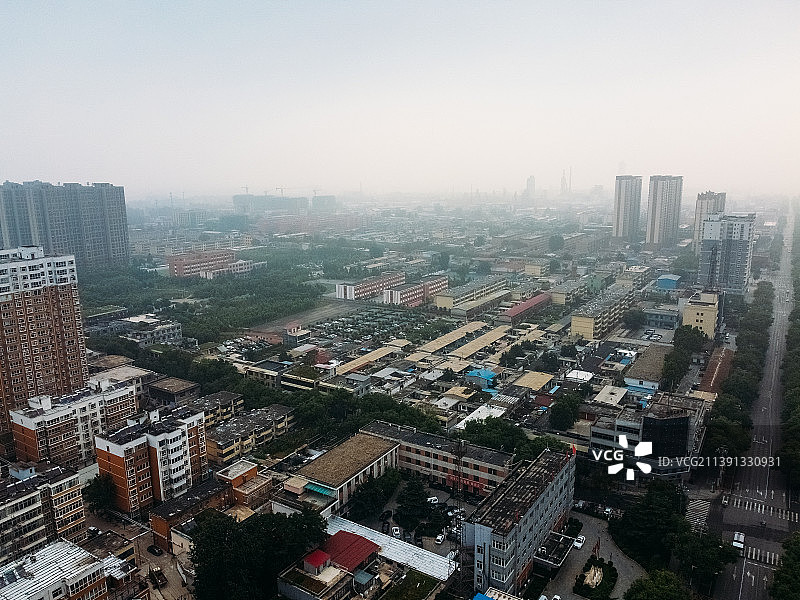 灵寿县 人民东路 县医院 航拍 城市图片素材