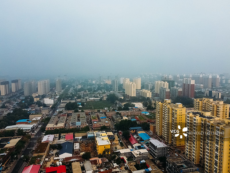 灵寿县 人民东路 县医院 航拍 城市图片素材
