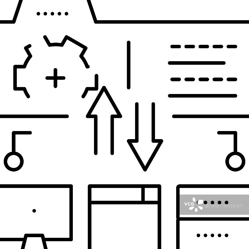 SAAS金融系统线性图标图片素材
