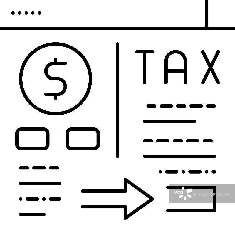 税费缴纳线性图标图片素材