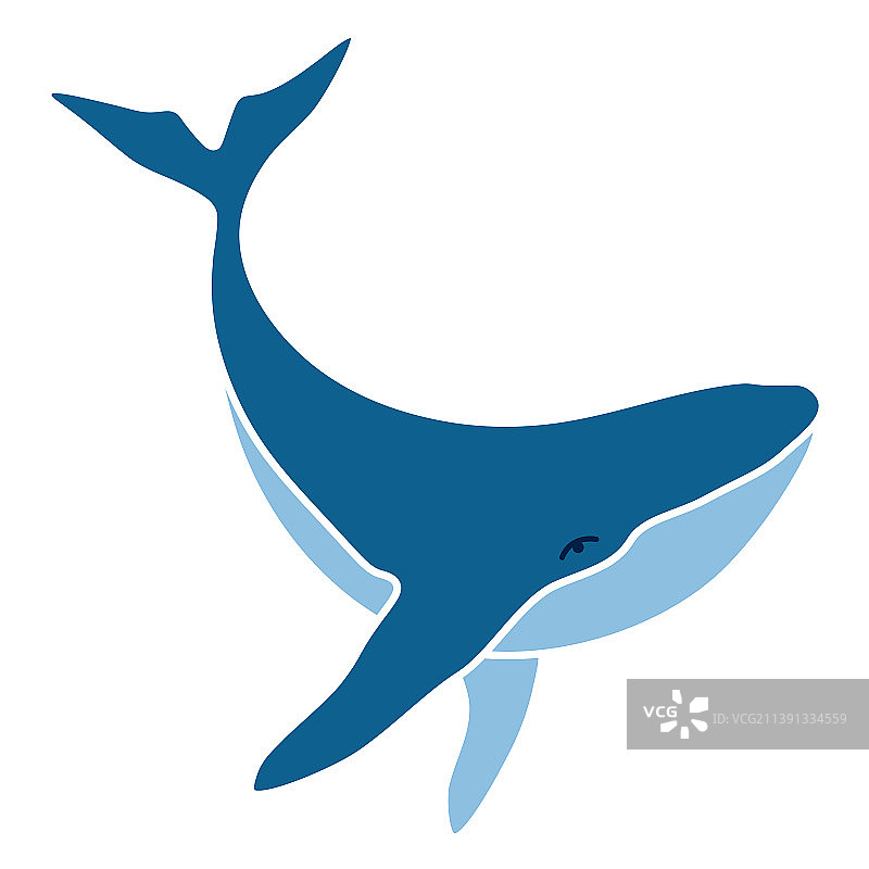 座头鲸极简主义logo图片素材