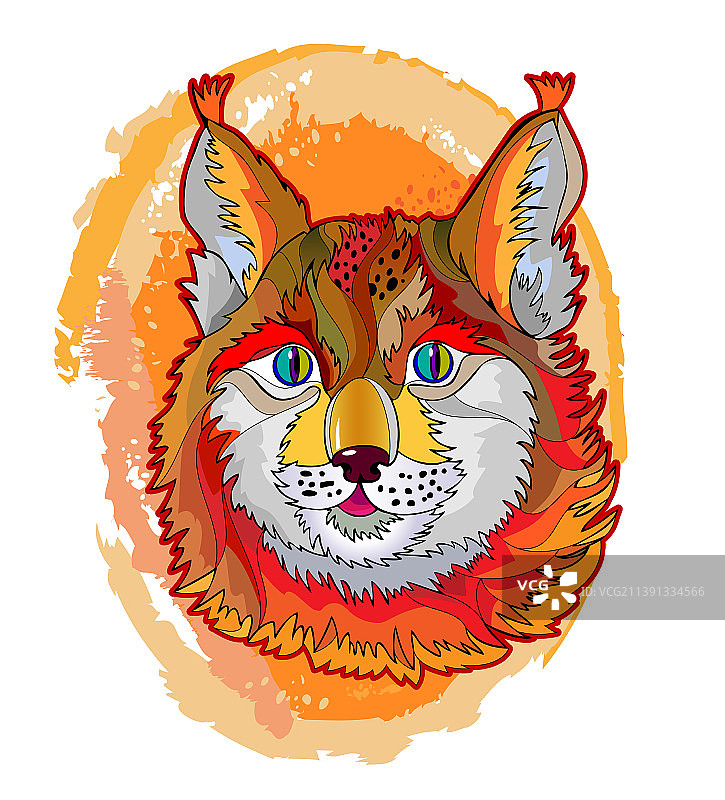 仙境红色猞猁野生动物奇幻图片素材