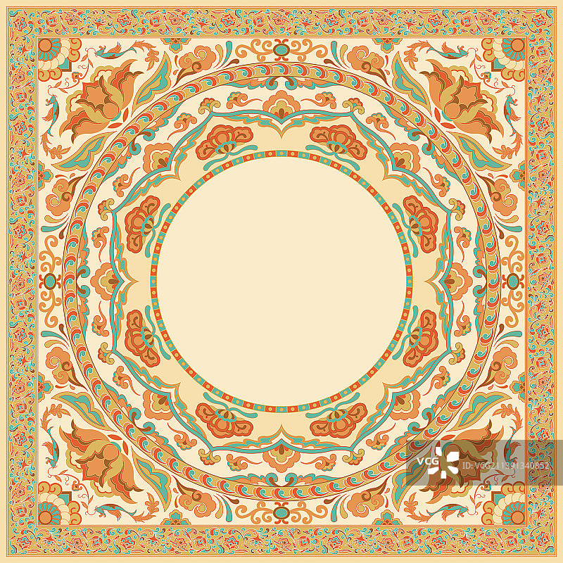 敦煌，花边，边框，中国风，新中式风格，传图图案，插画，装饰图片素材