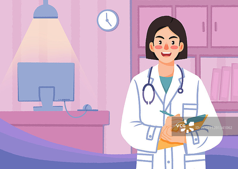 医生手拿文件，医院办公室图片素材