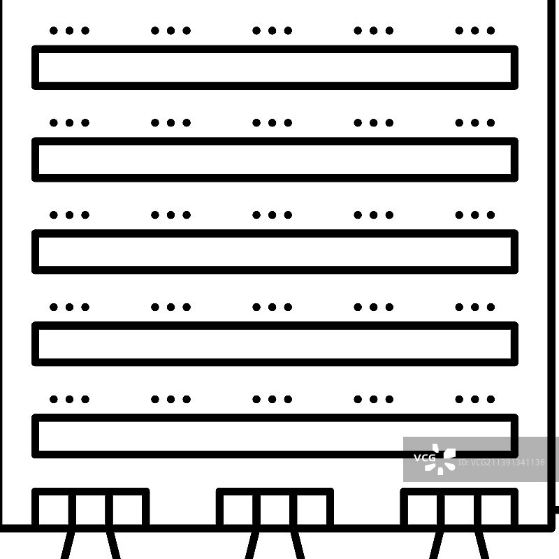 公寓楼线性图标图片素材