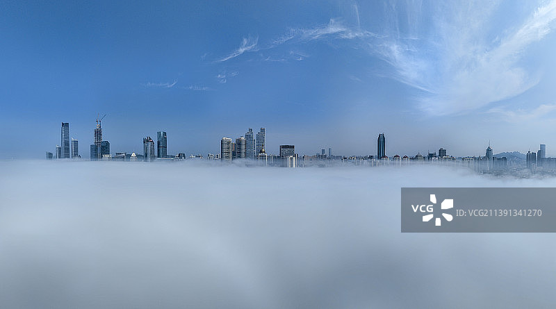 浮山湾平流雾图片素材