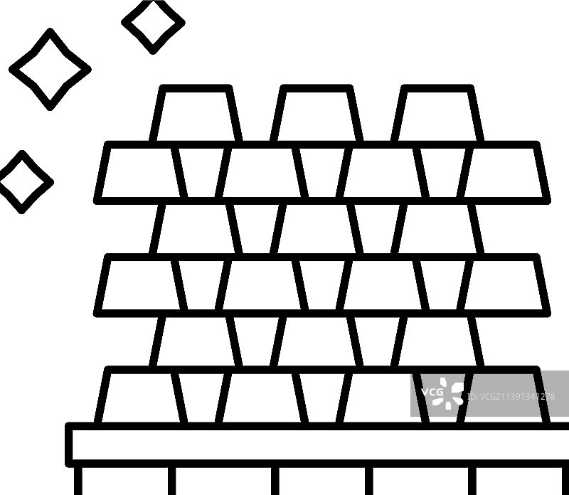 金色金条堆游戏彩票赢奖线性图标图片素材