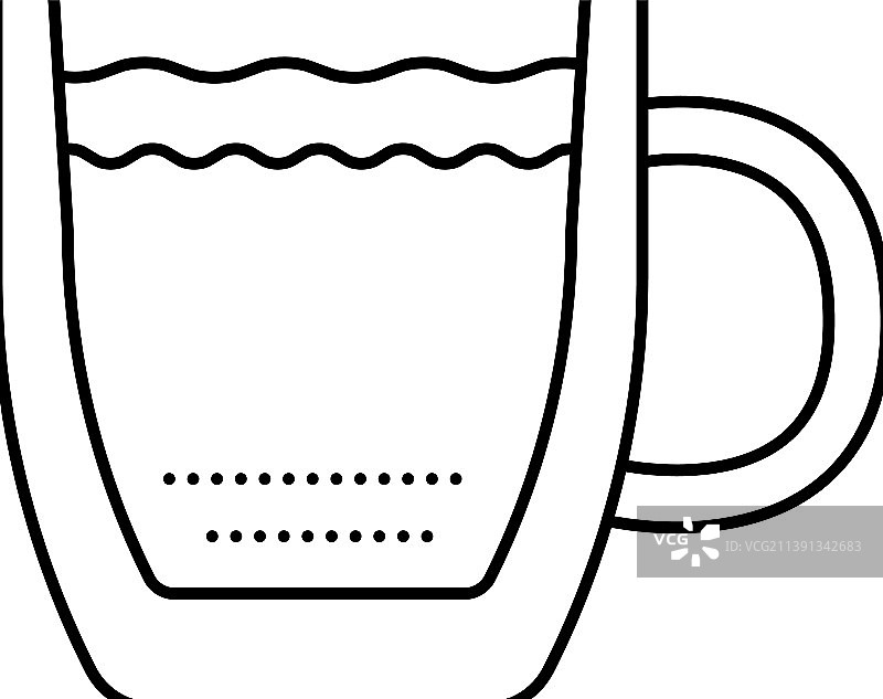 双层玻璃咖啡杯线条图标图片素材