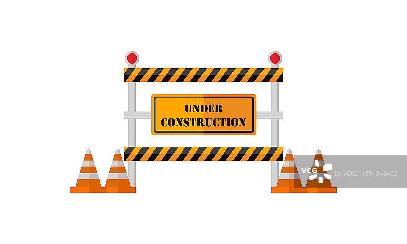 施工警示标志和停止标志图片素材